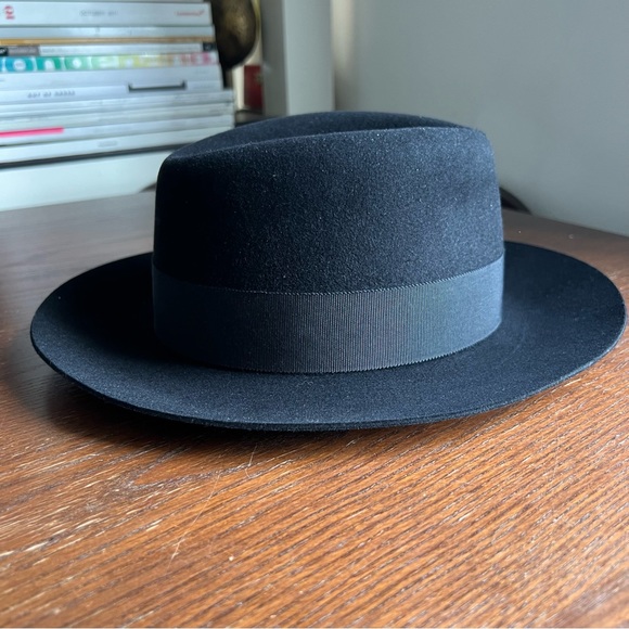 Saint Laurent Black Furfelt Fedora main image 4